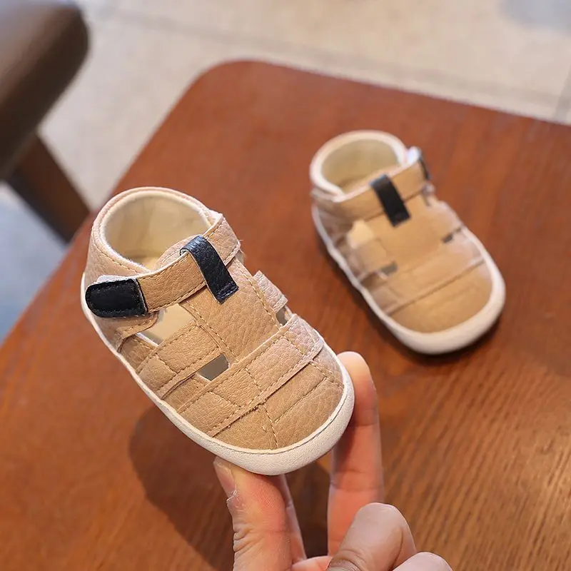 New Baby Sandals Baby Shoes Baby Boy Girl Sandals PU Soft Bottom Sole Anti-Slip Infant First Walker Crib Shoes Newborn Moccasins