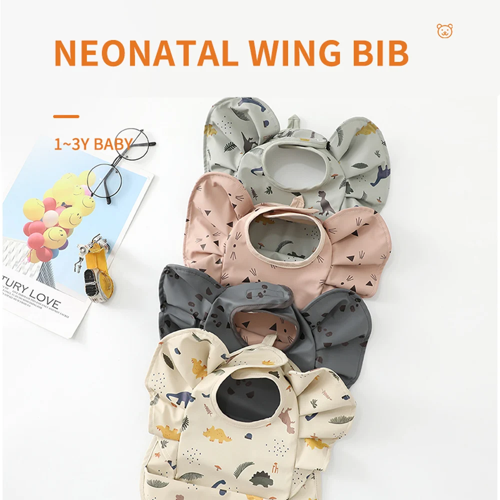 Happyflute 2025 Denmark's New Design Angel Wings Bib Waterproof Baby Feeding Bibs Saliva new Towel For Baby Boys And Girls Eating