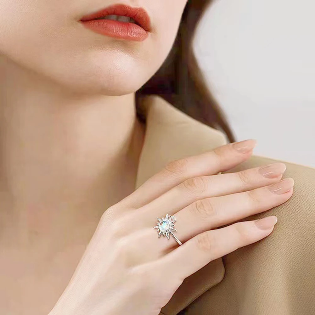 Adjustable Opening Rings Rotatable Jewelry for Anxiety Relief and Daily Decor