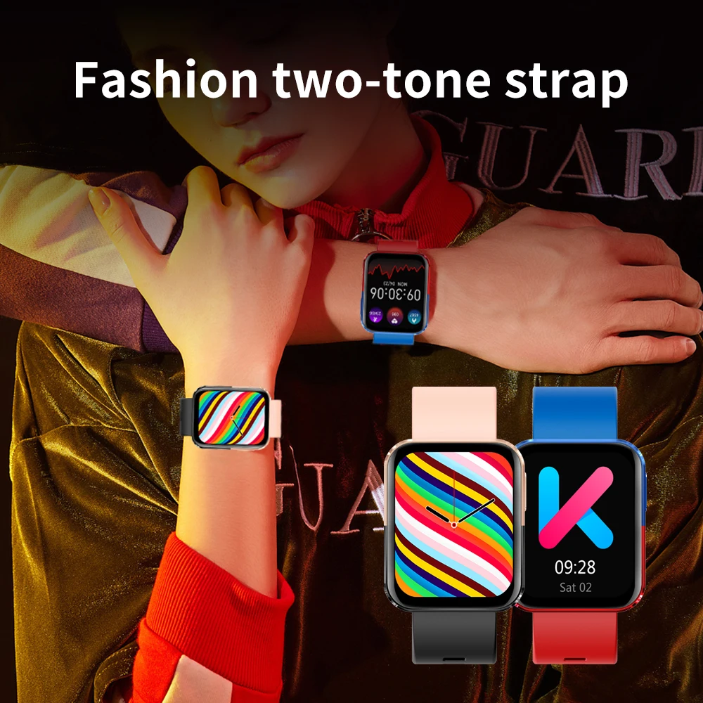 World Premiere KUMI GT6 new Two-color Smart Watch 1.72" Sport Heart Rate 2025 Smart Watches for Men Women Support Tuya IP68 Waterproof