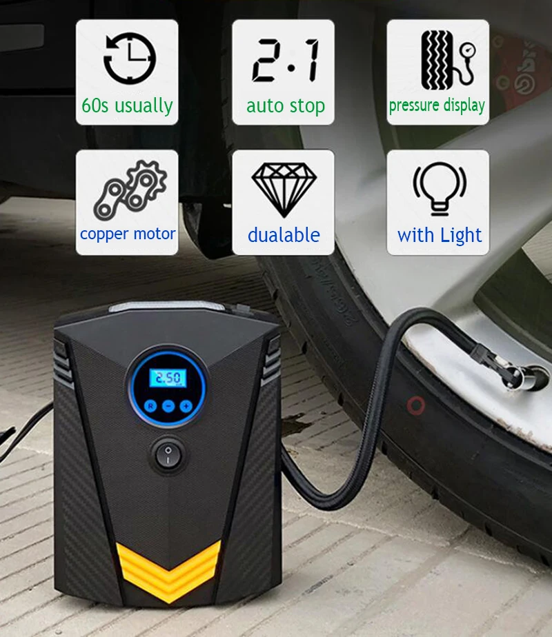 Tool Box Car Air Compressor Intelligent Tire Iatable Pump 12V Portable new Auto Tyre Iator 2025 for Car Tire Tyre Iator