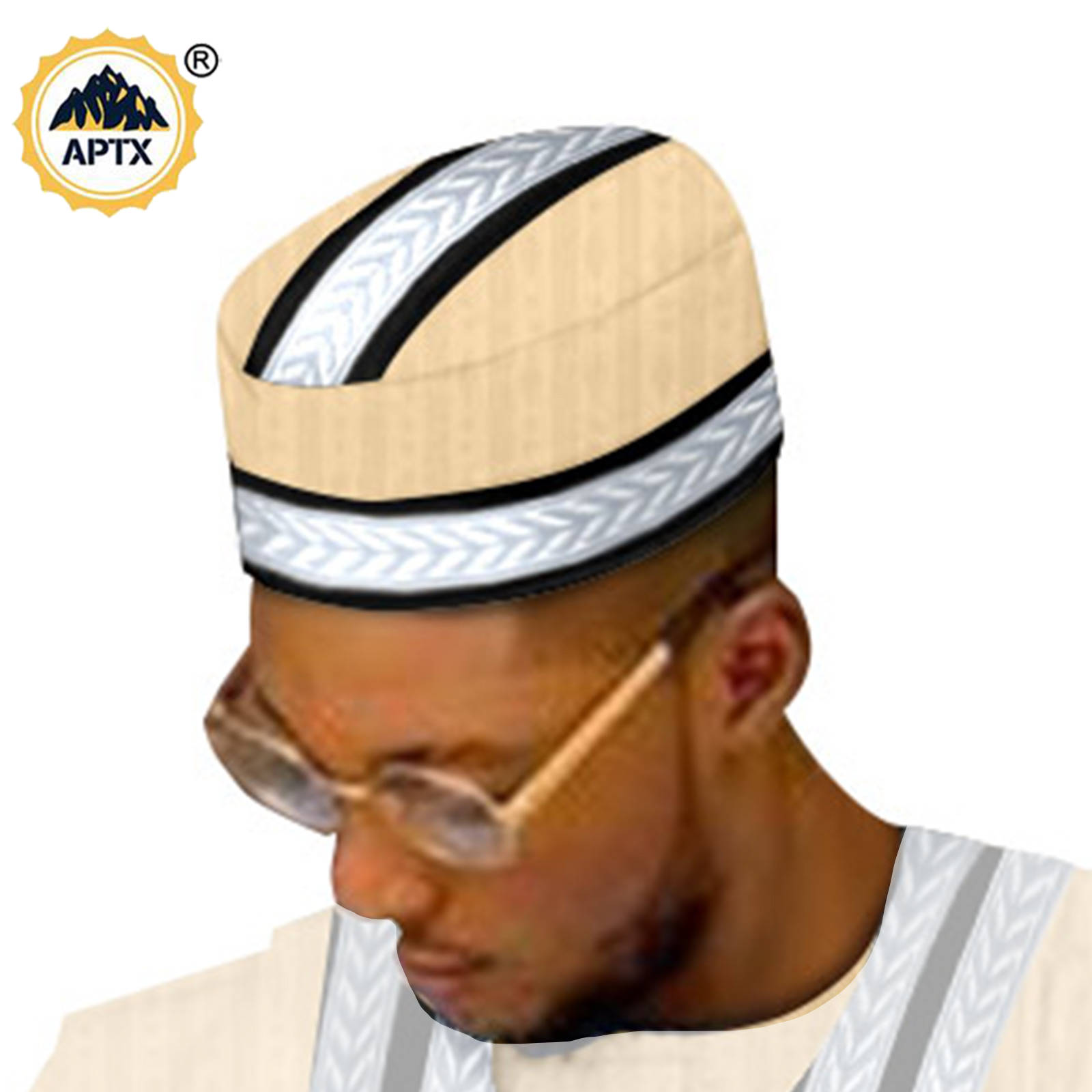 Men Handwear African Muslim Caps Jacquard Striped Hat Traditional Clothing Turband Wrap Muslim Prayer Cap Head Wear Y23A001