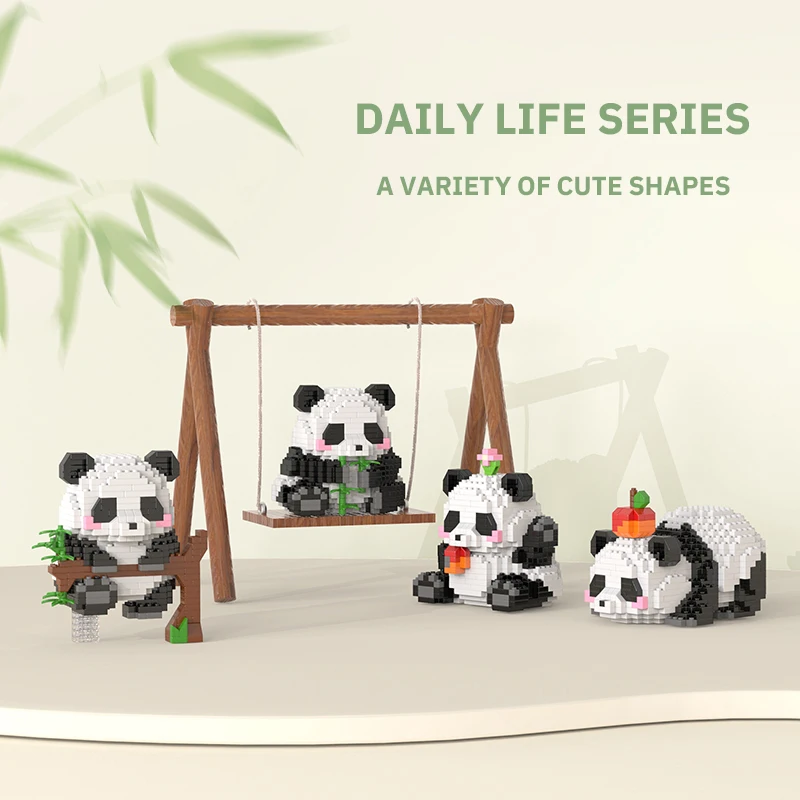 Creative Diy Animal Assemable Building Blocks Cute Panda Mini Diamond Blocks Model Birthday Gift Children's Day Toy