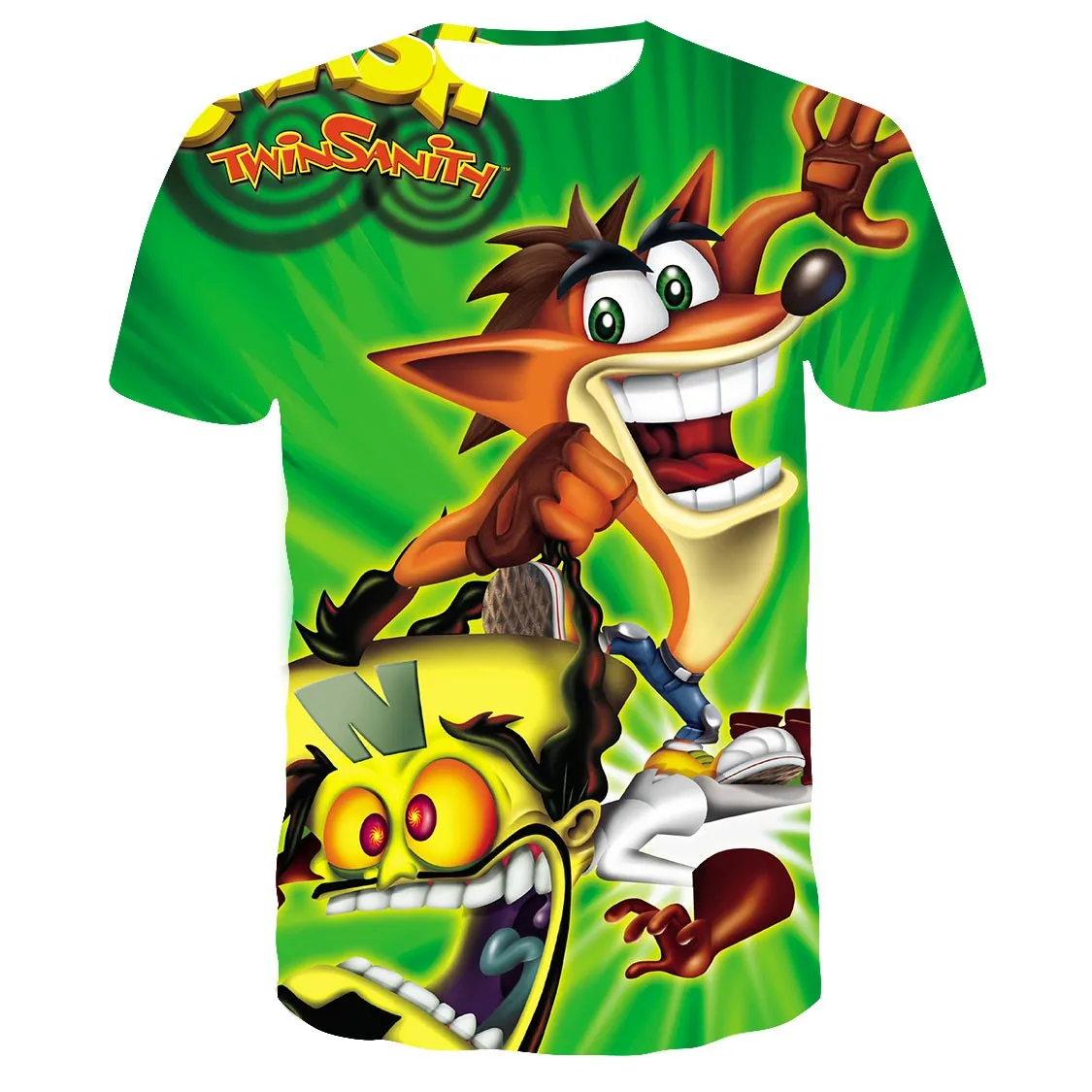 Kids Summer Game Crash Bandicoot Casual T-Shirts Boys Girls Short Sleeve Thin Breathable Tees Tops Children Outfits Home Clothes