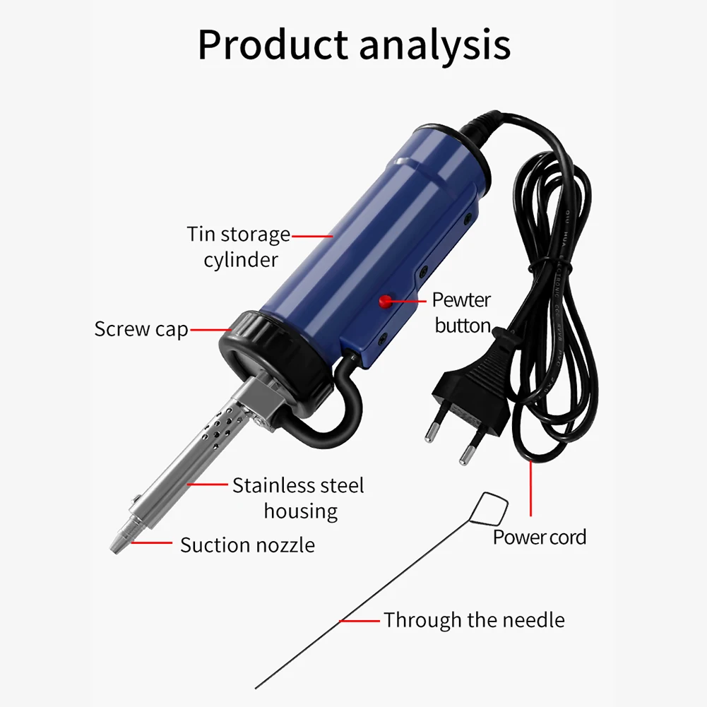 Tin Sucker AC 110V/220V Automatic Vacuum Solder EU/US Plug Portable Electric Vacuum Soldering Remove Pump Desoldering Machine