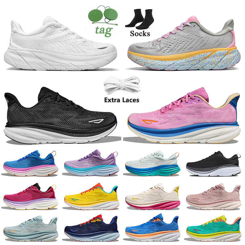 Fashion Top Quality Clifton 9 Bondi 8 Running Shoes Women Mens Platform Cloud Mesh Jogging Trainers Free People Triple White Black Outdoor Sports Sneakers Runners