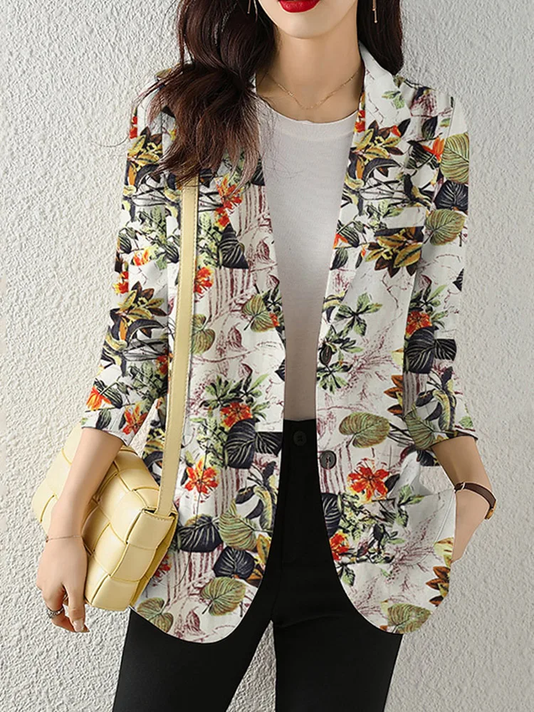 2023 ZANZEA Vintage Floral Printed 2025 Blazer Bohemian Casual Jackets Women Long Sleeve Lapel new Suit Elegant Shirts Female Work Coat