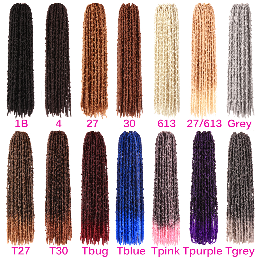 Dansama Synthetic 18inch Butterfly Locs Crochet Hair Soft Locs Crochet Braids Handmade Distressed Faux Locs Hair Extension