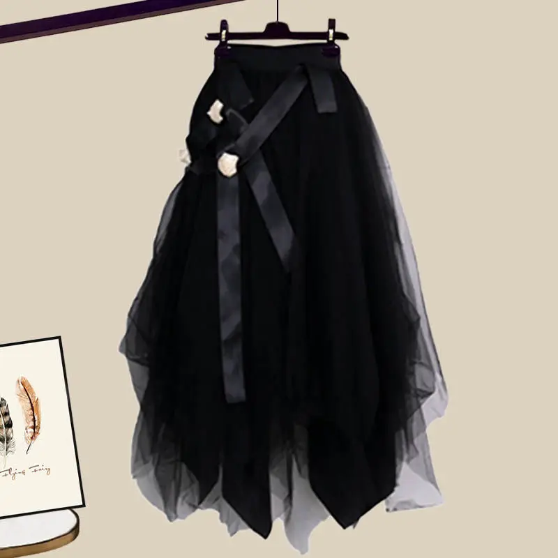 Large Size Women's new Spring Autumn Suit Women's Outfits 2 Piece 2025 Sets 2023 New Korean-style Long-sleeved Tops Skirt Two-piece Set