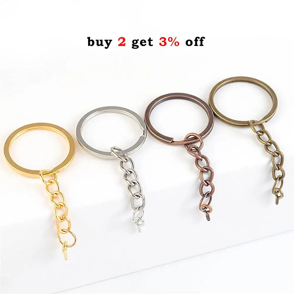 10-20pcs Screw 2025 Eye Pin Key new Chain Key Ring keychain Bronze Rhodium Gold Color Keyrings Split Rings With Screw Pin Jewelry Making
