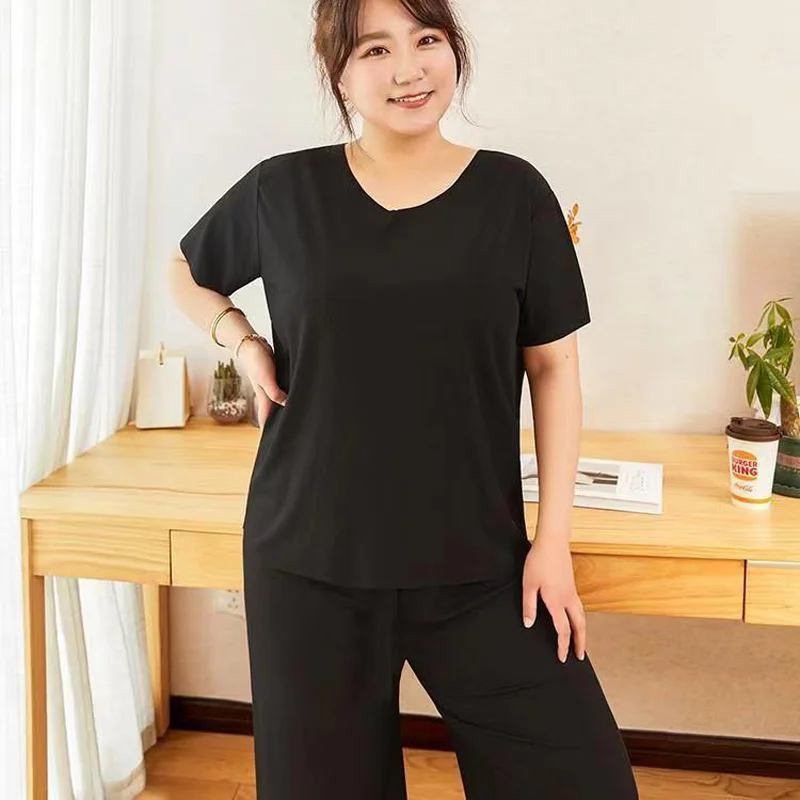 Plus Size Pajamas Woman For Women 4xl 5xl 6xl De Verano Para Mujer Nuevo En Pijamas New In Women's Sleepwear Sets Loungewear pj