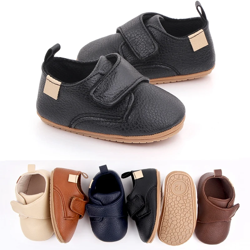 FOCUSNORM 6 Colors Toddler Baby Boys Girls Causal First Walker Shoes PU Leather Sneakers Soft Sole Cute Baby Flats Shoes