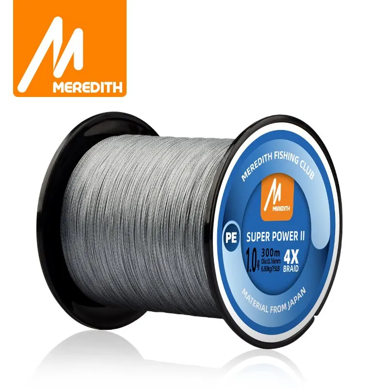 Fishing PE MEREDITH Braided Line 4 Strands 300M 15-80LB Multifilament Smooth Fishing Line For Fishing Lure Bait smile