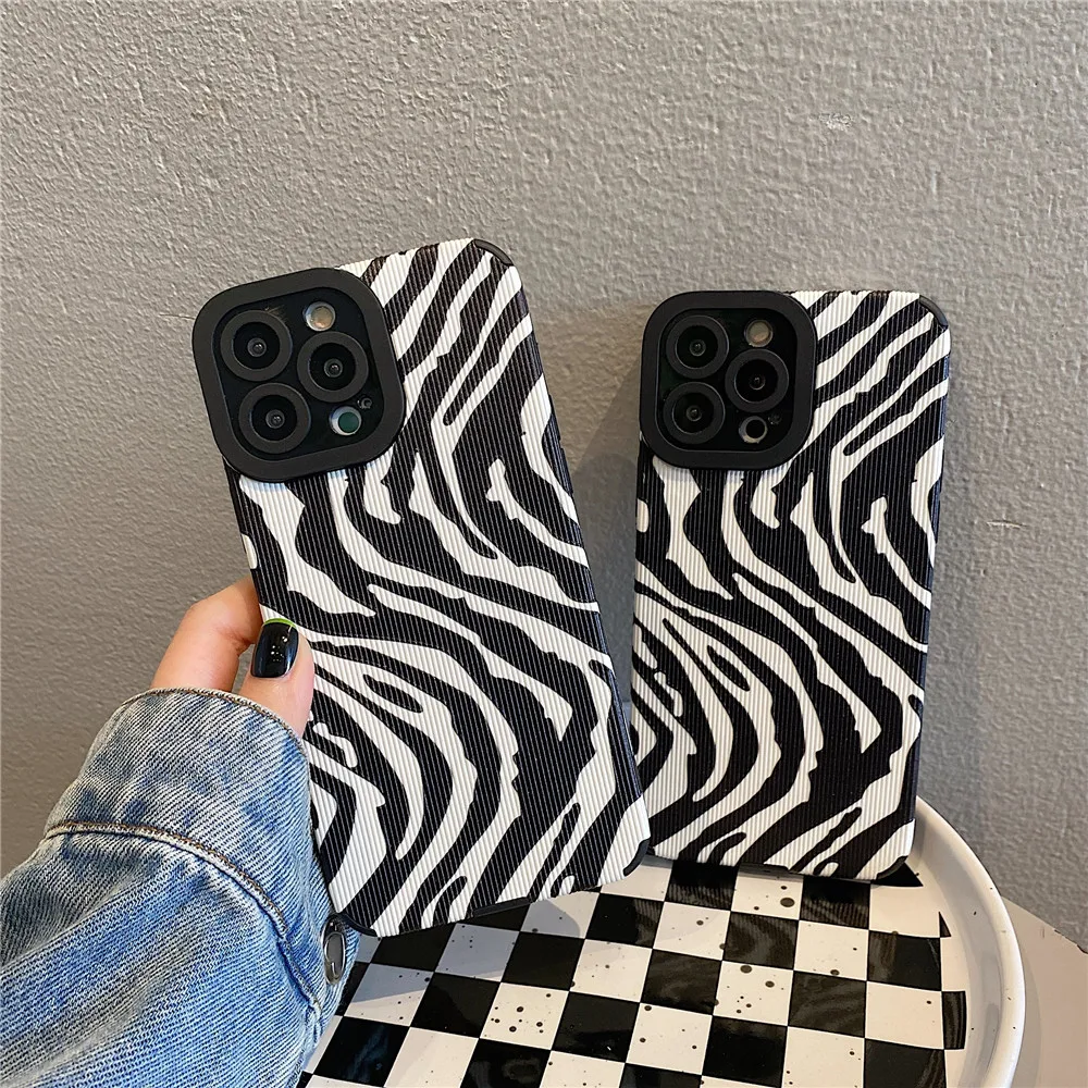 Lov Zebra Stripe Pattern Phone Case For iPhone15 14 13 12 11 Pro Max XR XS Max 7 8 2025 14 Plus new Soft Shockproof Back Cover