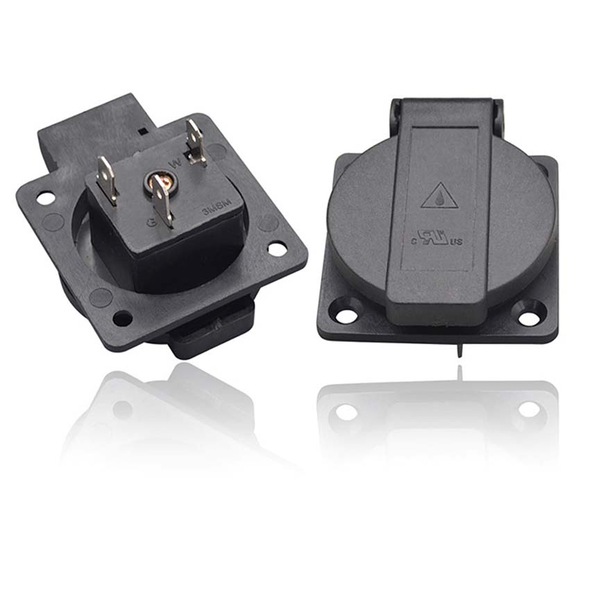 Universal 15A 20A America Outdoor Waterproof Industry Power Outlet L5-15R L5-20R US Wiring Receptacle Socket Black IP44 125V