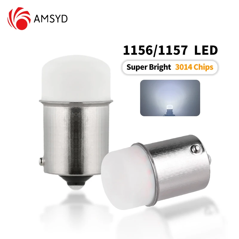 10PCS BA15S P21W 1156 1157 LED Bulb Flashing Turn Signal Light White Super Bright Car Reverse Brake Parking Lamp