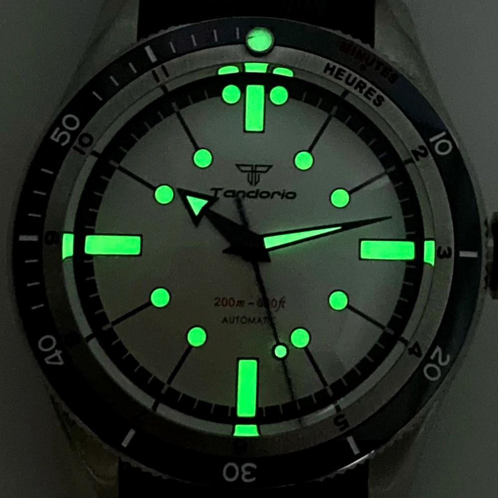 Tandorio Red Blue 40mm NH35 PT5000 Mechanical Automatic Diving Men Watch 20ATM Water Resistant Domed Sapphire Screw Crown Reloj 1ef95 5 fb68b