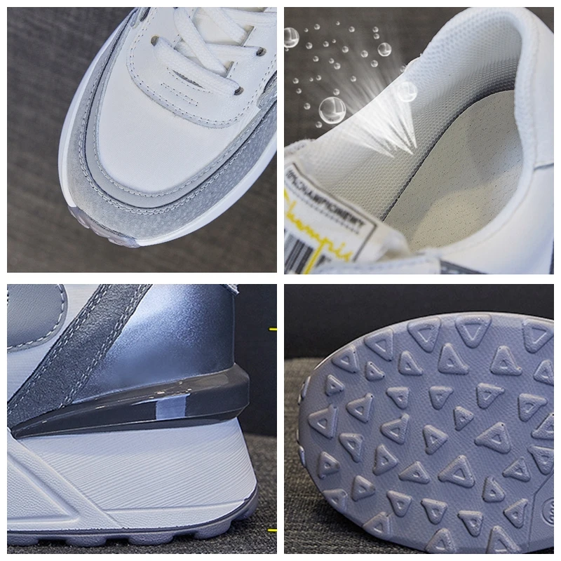 Women's hot Genuine Leather Stretch Wedge Hidden Heel Ankle Booties