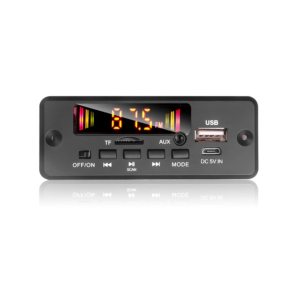 6W Amplifier 5V-32V 12V MP3 Decoder Board Handsfree Bluetooth V5.0 Car MP3 Player USB Recording Module FM AUX Radio For Speaker
