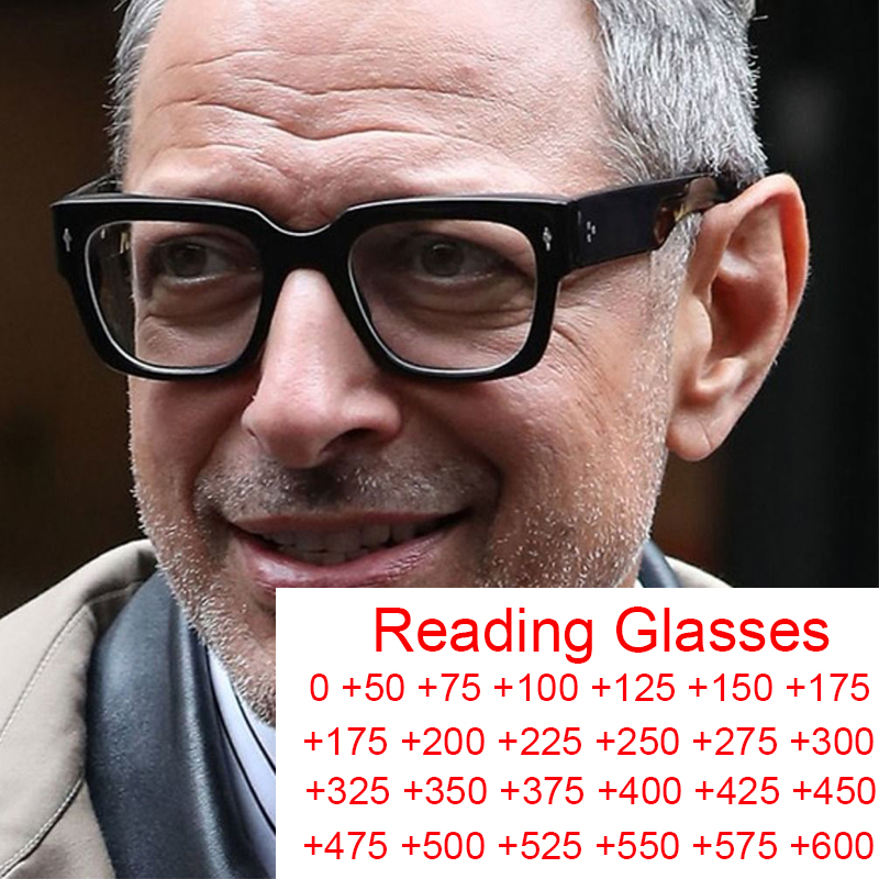 Brand Black Square Men's Glasses Frame Optical Blue Light Reading Glasses Retro Big Eyeglasses Classic Computer Glasses Male