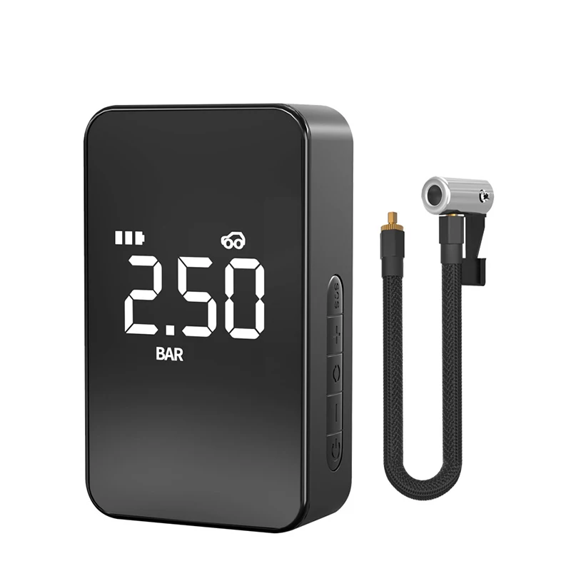 6000mAh Rechargeable Air Pump with Big Screen Electric Wireless/Wired Portable Tire Inflator Pump Compressor for Cars Bicycle