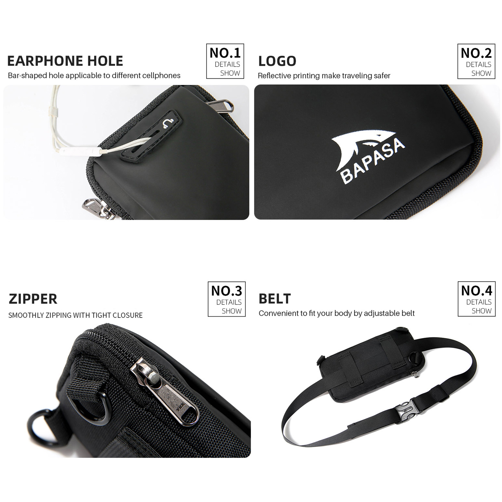 Man Mini Portable Waterproof Purse Cross Body Bag Waist Phone Pouch Fit 6.5 Inch Phones Outdoor to use