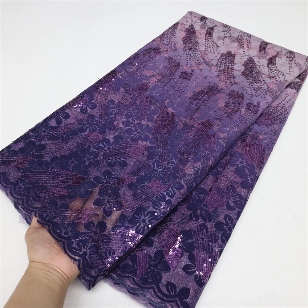 African Lace Fabric 2023 French Veet Lace Fabric Bridal High new Quality Sequins Net Tulle Lace 2025 For Women Dresses
