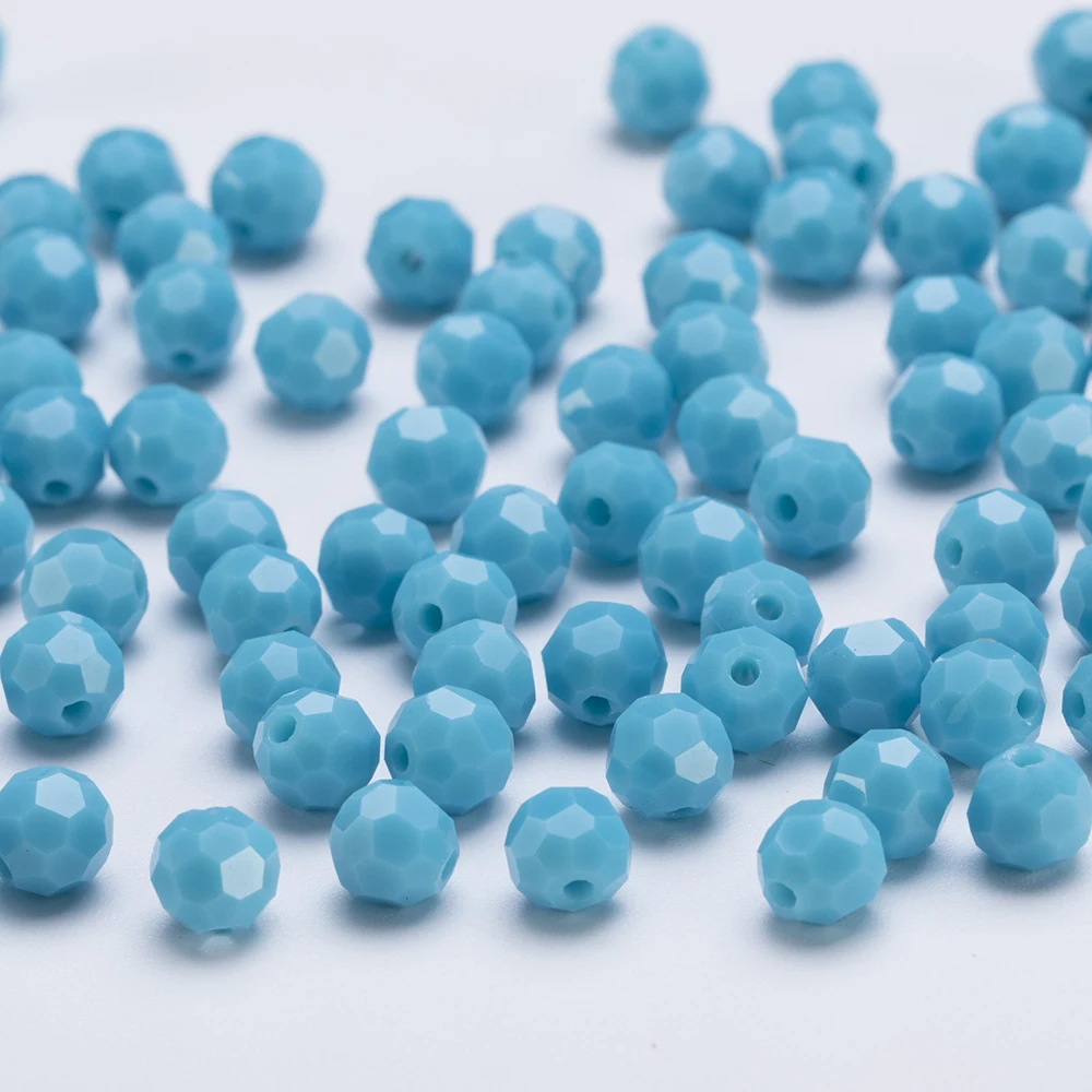 3 4 6 8mm Czech Round Crystal Beads Faceted Obscured Color Glass Bead Loose Spacer Bead for Jewerly Making DIY Bracelet Neclace