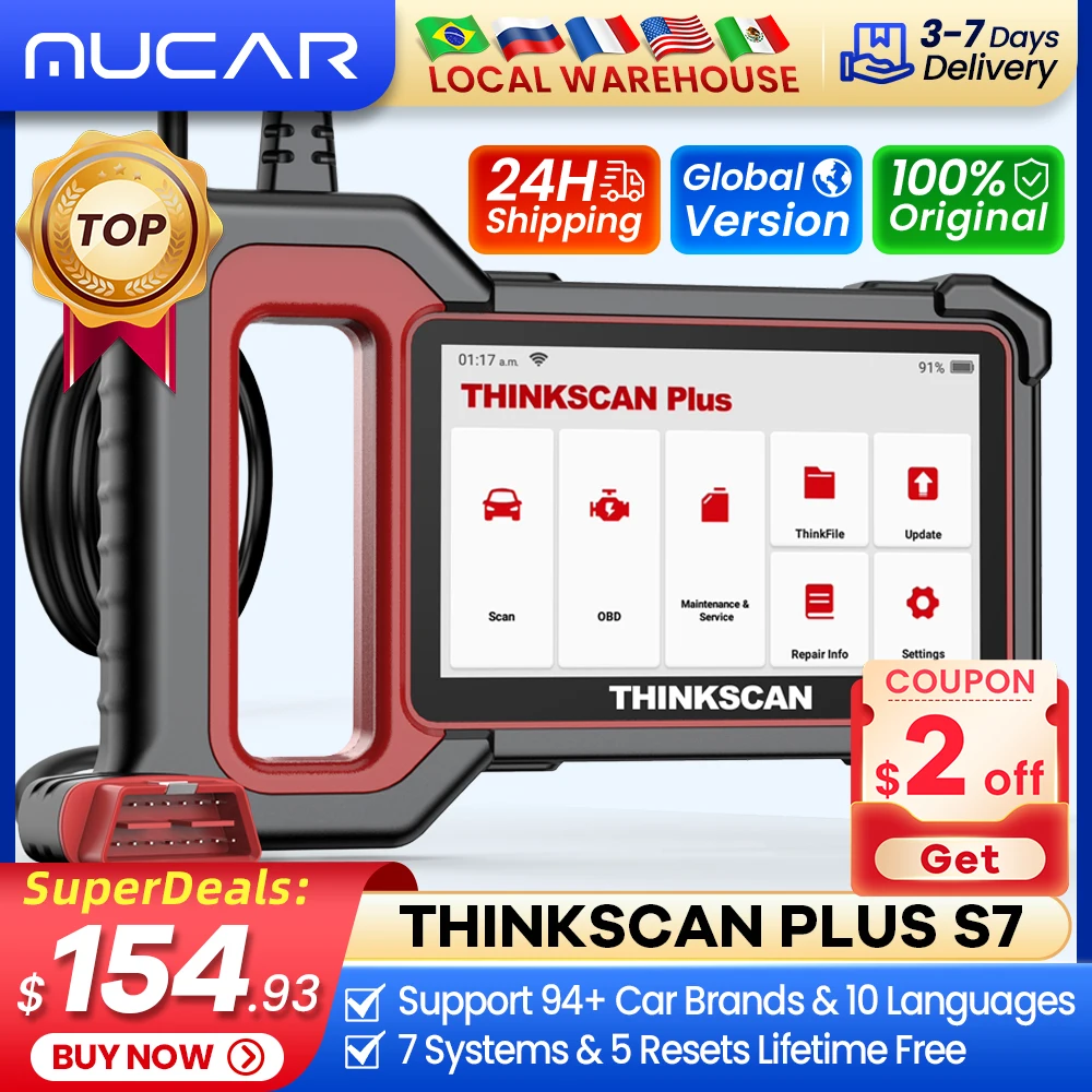 THINKCAR Thinkscan Plus S7 S6 S4 Obd2 Scanner Best Car Diagnostic Tools Automotivo Scanner DIY Auto Diagnosis Tool Code Reader