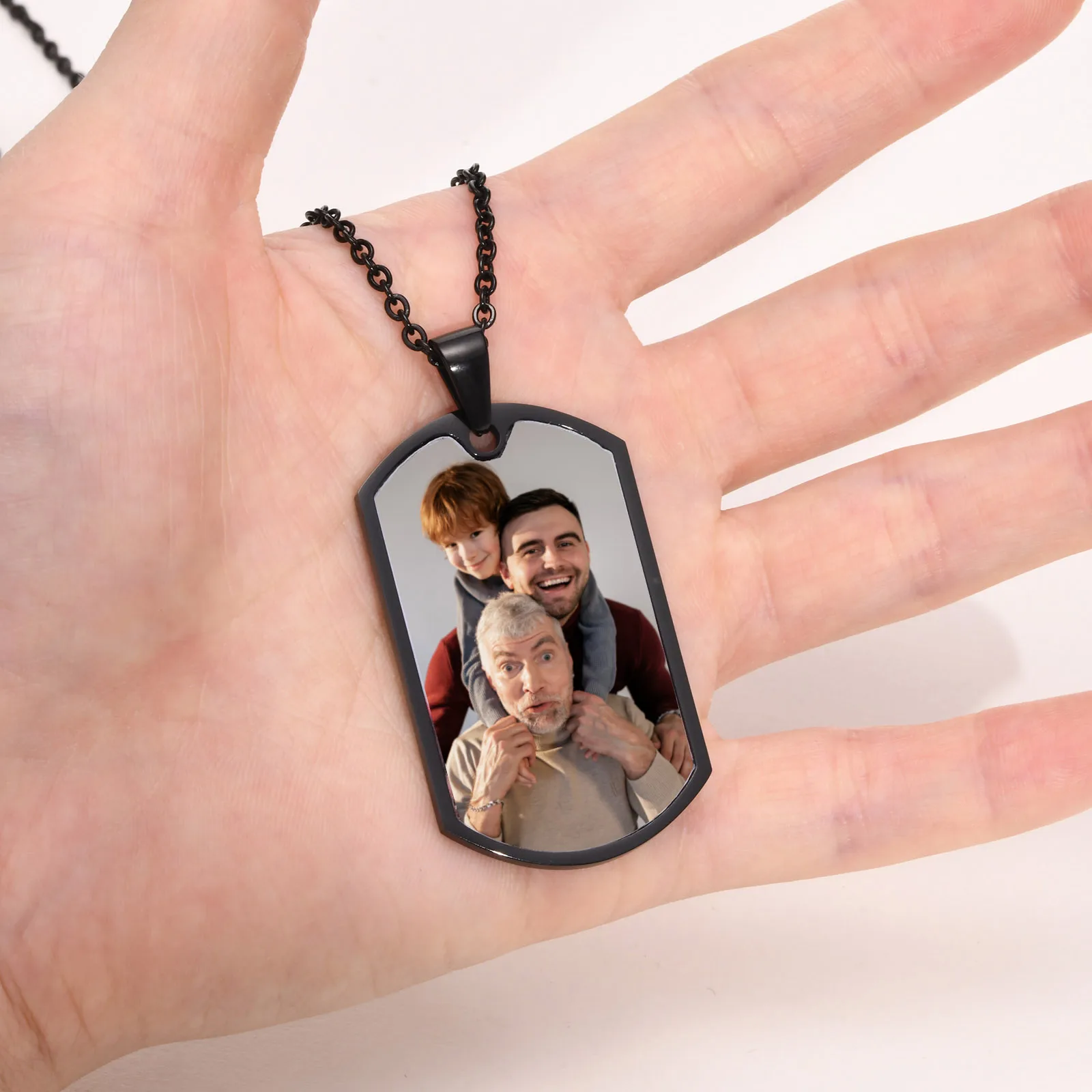 Men Personalize Engrave Name Custom The Photo of Family Pendant 2025 Necklaces,Picture Words Date Pendant new Dogtag,Love Keepsake Gifts