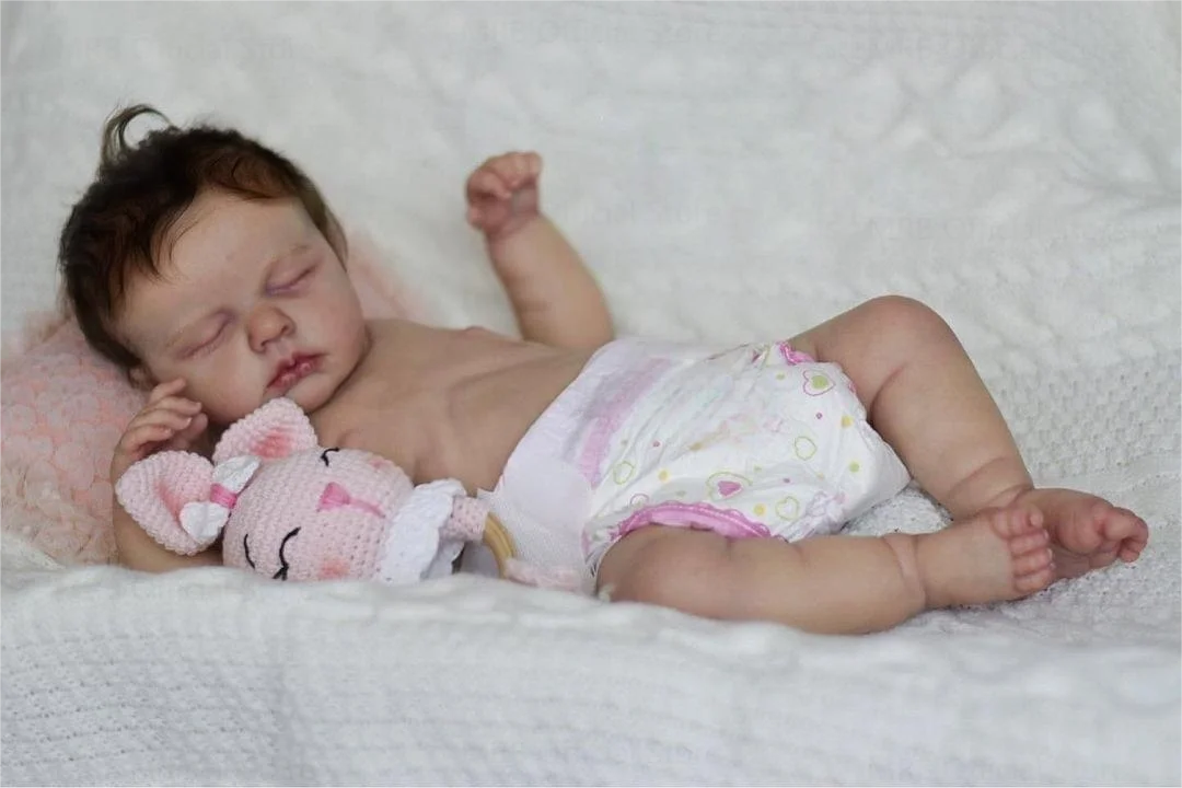 50CM Finished Reborn Baby Dolls LouLou Girl Full Silicone Vinyl Body Washable Newborn 3D Skin Visible Veins DIY Toys For Girls