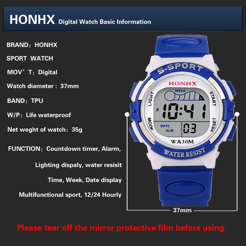 Children Boy Girls Analog Digital Sport Led Electronic Waterproof Wrist Watch New Electronic Digital Wrist Watches For Student