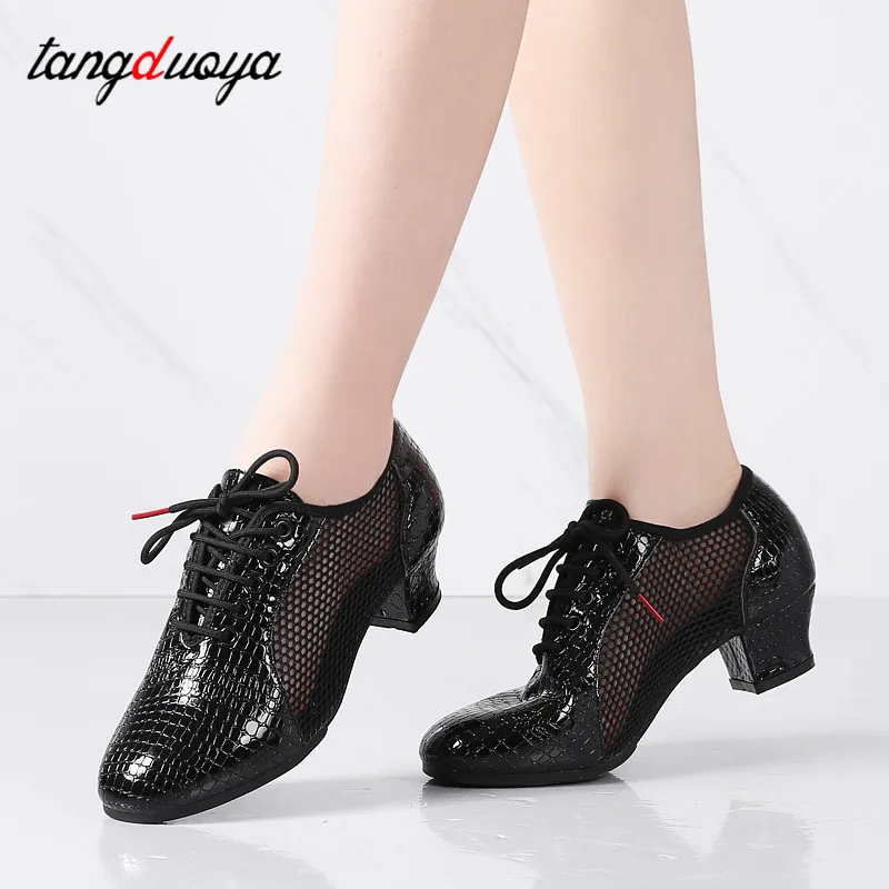 Modern dance shoes women practice closed toe 2025 new summer mesh modern jazz dance sneakers women breathable outdoor Practice Dance Shoe