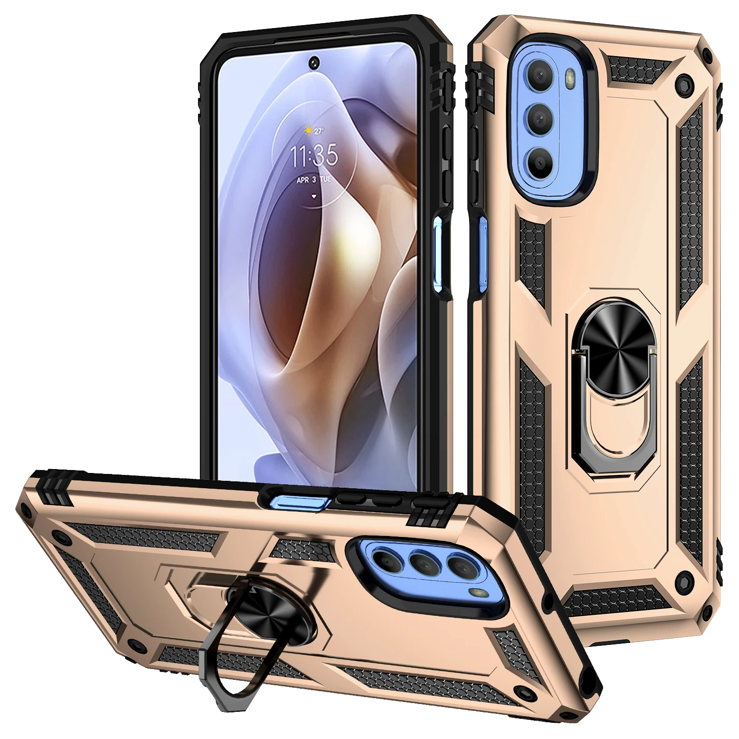 Case for new 2025 Motorola Moto G31 G41 Shockproof Bumper Armor Protective Magnetic Holder Ring Case Cover for Moto G 31 41