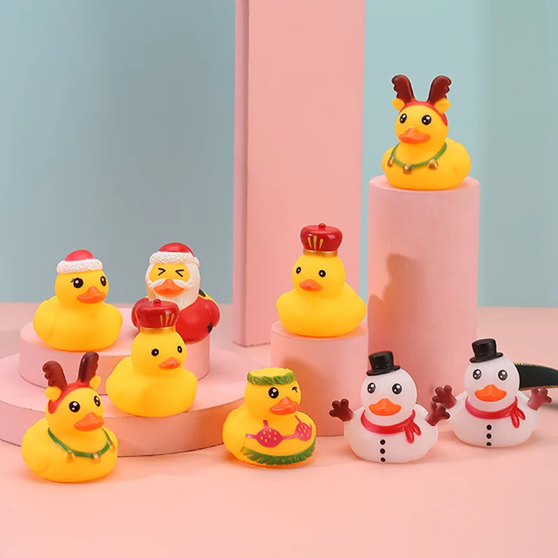 5-40PCS Baby Bath new Toys Soft Rubber Duck Squeeze Sound Float Animals Bathroom Swimming Water Toys for 2025 Children Boys Girls