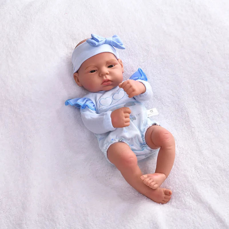 16inch Full Body Silicone Bebe Reborn Doll Soft Dolls Lifelike Baby Vinyl Bebe Doll Cute Reborn Baby Doll For Girls Doll Toys
