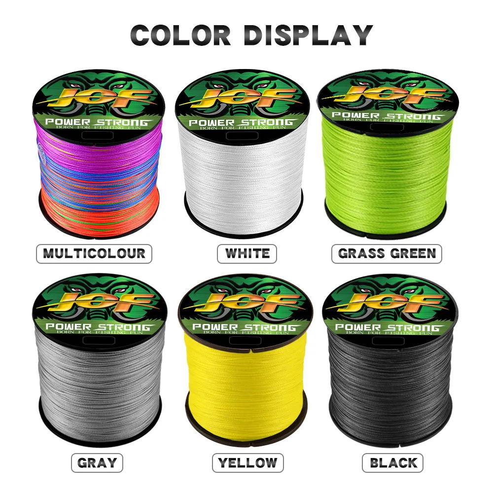 JOF 4 Strands Fishing 2025 Line new 300M 100M Multifilament PE Braided Fishing Line 10-85LB Saltwater Carp Pesca