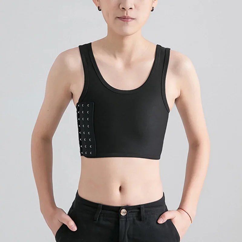 Women Breathable Chest Breast Binder Side Buckle Short Chest Binder Underwear Tank Tops Underwear Shaper Bustier Chest Binder