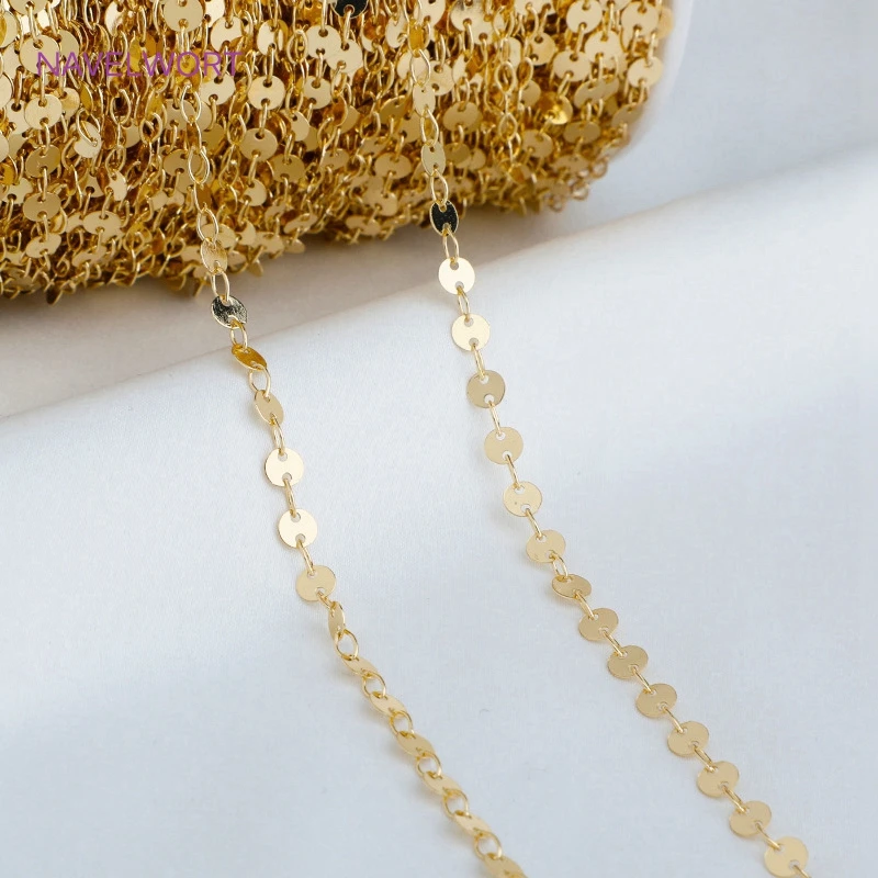 Wholesale Bulk Chains For Jewelry Making,14K Gold Plated Brass Metal Loose Chains DIY Handmade Jewellery Making Supplies