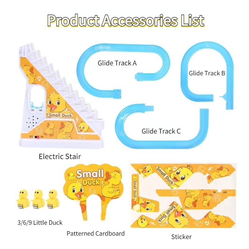 Kid Diy Small Duck 2025 Penguin new Electronic Climbing Stairs Track Toy Light Musical Slide Track Coaster Toy Educational Fun Toys Gifts