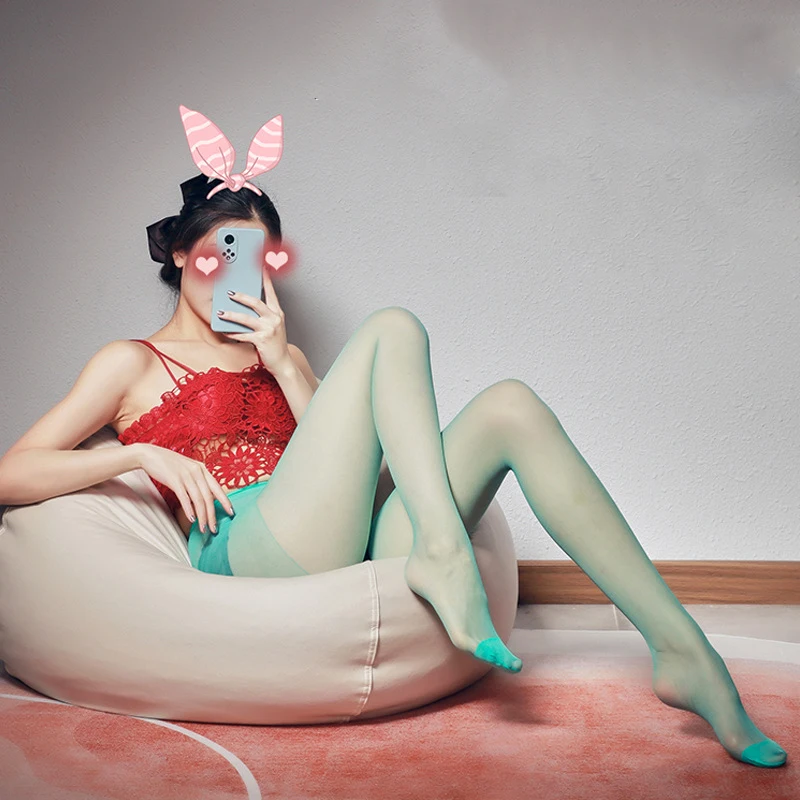 Anime CYBERPUNK EDGERUNNERS Rebecca Cosplay Socks Sexy Women Thin Tights Pantyhose Long Stockings Female Green Sock Accessory