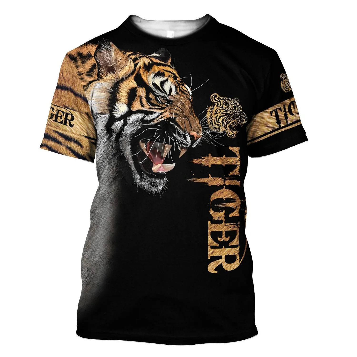 3D Tiger Print T Shirt For Men 2025 Boutique Animal Graphic T-Shirts Summer Trend Haruku Oversized new Short Sleeve Leisure O-neck Tops