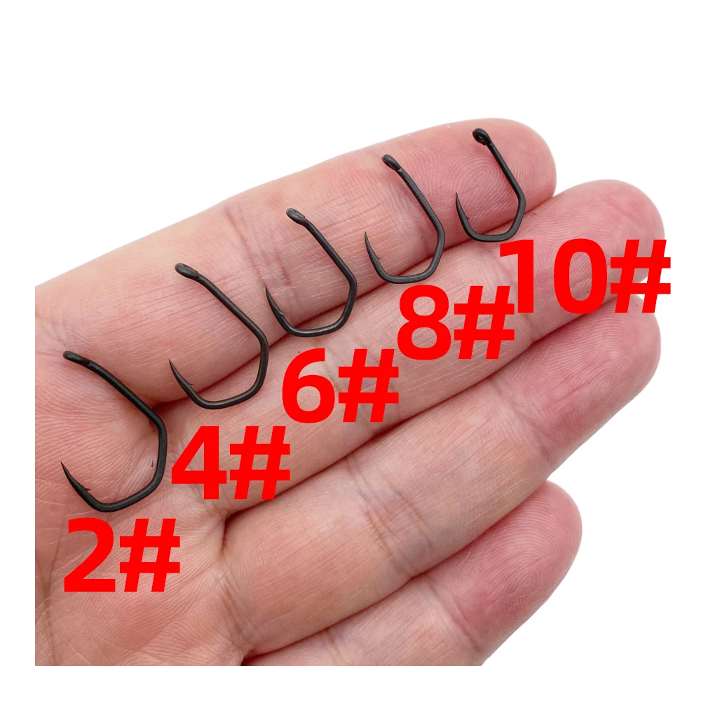 50pcs European Carp Fishing Hook Triangular Carp Hook Rhombus Barbs electroplating coating Circled bottom carp hook