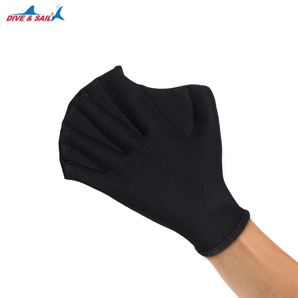 DIVE SAIL 2mm Diving Gloves Flippers Hand Pool Paddles hand 2025 Web Flippers finger wear new fin learning Training swimming accessory