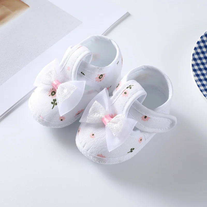0-12M Newborn Baby Shoes Baby Boy Girl new Shoes Girl 2025 flower Bowknot Soft Sole Anti-slip Shoes First Walker Toddler Crib Shoes