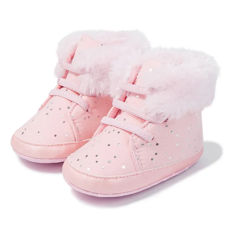 Winter New Baby Booties Shoes Fluff Keep Warm Newborns Flash new Baby 2025 Boy Gilr Shoes Boots First Walkers Infant Crib Shoes