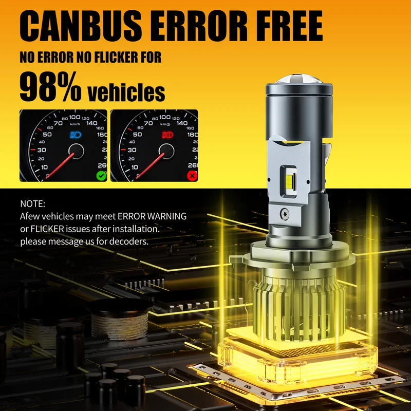 AILEO H4 LED Canbus Projector LED Lights For Car Mini Lens HI/LO Beam 6000K Super Bright 110W LHD RHD 64000LM Automobles Bulbs