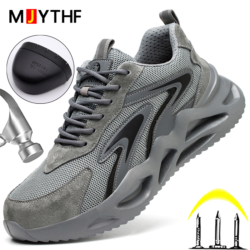 Safety New Men Anti-smashing Anti-piercing New Sneakers Breathable Lightweight Security Protective Shoes Work Boots 485a