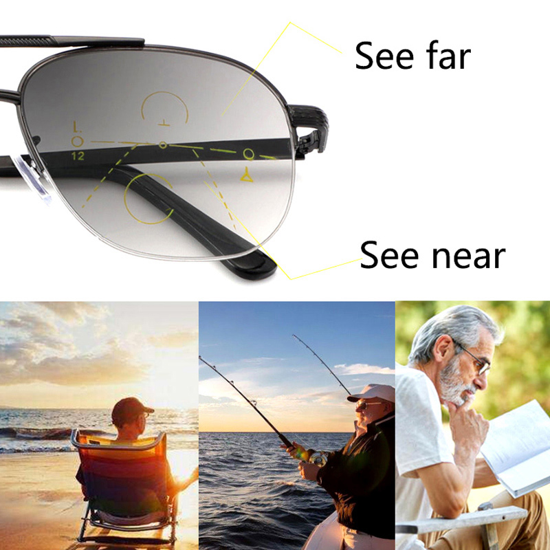 Sun Multi-focal Progressive Reading Glasses Men Women Anti Blue Ray Presbyopic Glasses Computer Optical Far Near Eyeglass