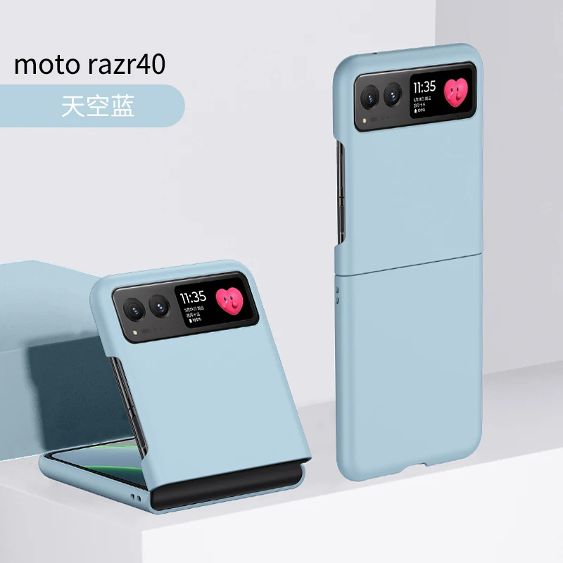 For Motorola Razr 40 Moto Razr40 Case Luxury Solid Color Ultra-thin Skin-Friendly Folding Shockproof Hard Back Cover Accessories